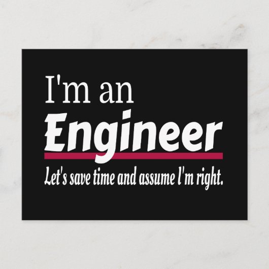 Engineer Altijd goed Funny Sarcastic Briefkaart (Voorkant)