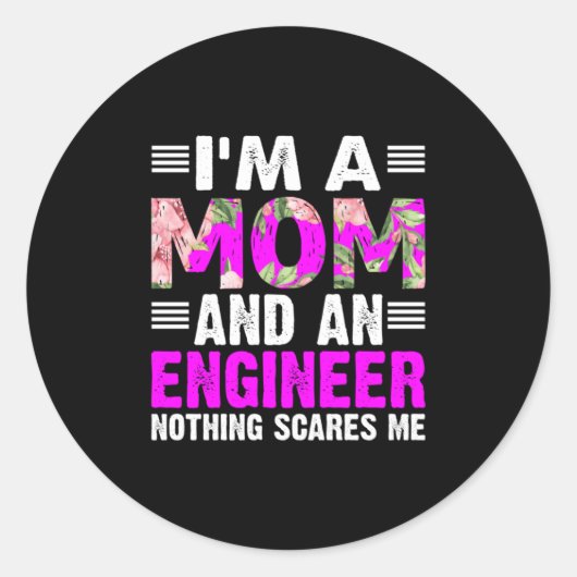 Engineer Art A Mom And An Engineer Ronde Sticker (Voorkant)