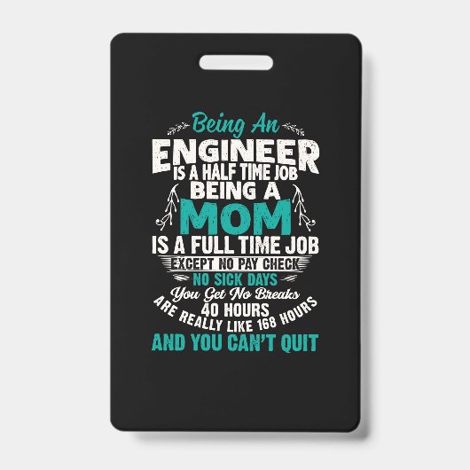 Engineer Art als ingenieur mam Badge (Voorzijde)