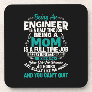Engineer Art als ingenieur mam Bier Onderzetter