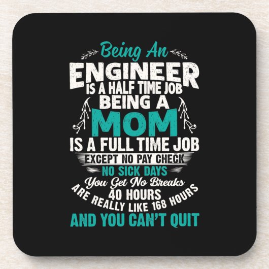 Engineer Art als ingenieur mam Bier Onderzetter (Voorkant)