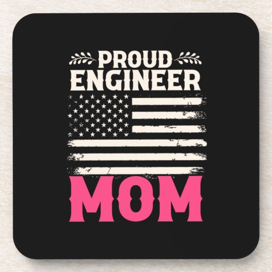 Engineer Art Proud Engineer mama Bier Onderzetter (Voorkant)