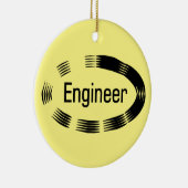 Engineer Black Oval Keramisch Ornament (Rechts)