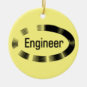 Engineer Black Oval Keramisch Ornament (Voorkant)