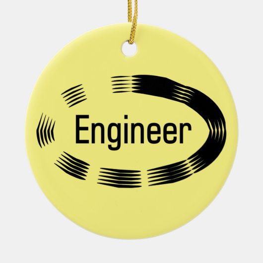 Engineer Black Oval Keramisch Ornament (Voorkant)