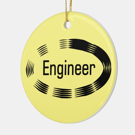 Engineer Black Oval Keramisch Ornament (Links)