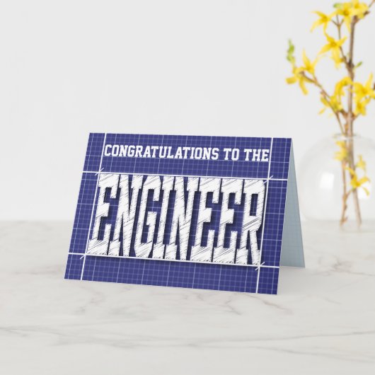 Engineer Blue Print Generieke Kaart (Gele Bloem)