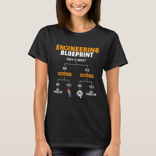 Engineer Blueprint Engineers Engineering Memes T-shirt (Voorkant)