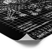 Engineer Christmas Funny Santa Rocket Sleigh Bluep Poster (Hoek)