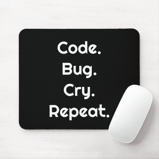 Engineer & Coder – Code. Bug. Cry. Repeat  Muismat (Met muis)