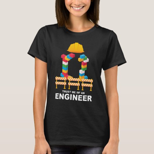 Engineer Construction Master Builder Building Bloc T-shirt (Voorkant)