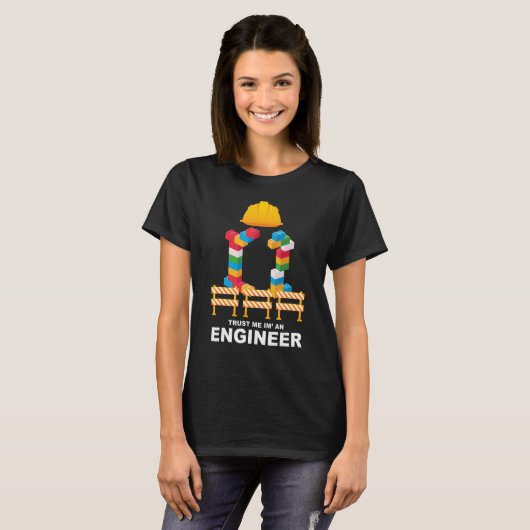 Engineer Construction Master Builder Building Bloc T-shirt (Voorkant volledig)
