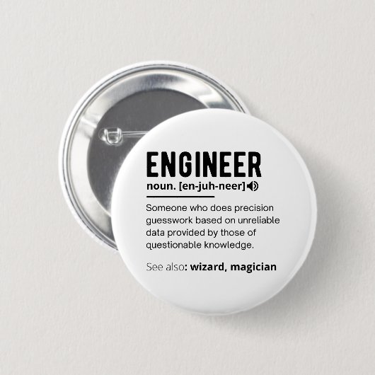 Engineer Definition Engineering Gift Ronde Button 5,7 Cm (Voorkant /achterkant)