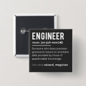 Engineer Definition Engineering Gift T-Shirt Vierkante Button 5,1 Cm (Voorkant /achterkant)