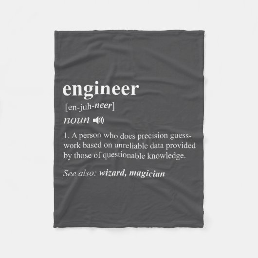 Engineer Definition Funny Engineering Mechanical C Fleece Deken (Voorkant)