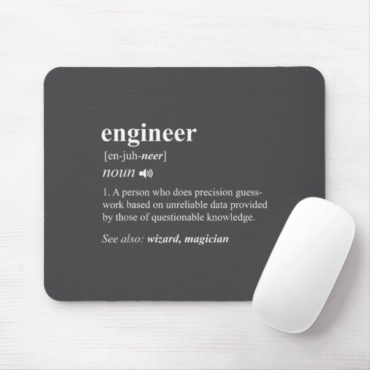 Engineer Definition Funny Engineering Mechanical C Muismat (Met muis)