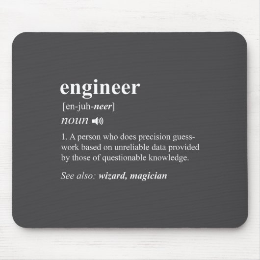 Engineer Definition Funny Engineering Mechanical C Muismat (Voorkant)