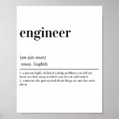 Engineer Definition Funny Engineering Mechanical Poster (Voorkant)