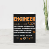 Engineer Definition Funny Engineering Nerdy Scienc Kaart (Voorkant)