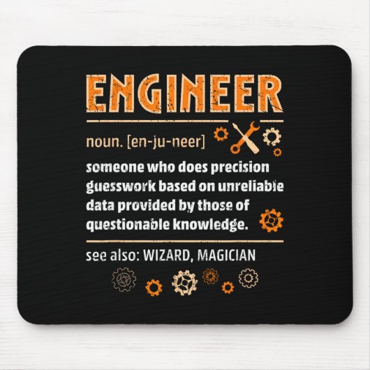Engineer Definition Funny Engineering Nerdy Scienc Muismat (Voorkant)
