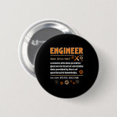 Engineer Definition Funny Engineering Nerdy Scienc Ronde Button 5,7 Cm (Voorkant /achterkant)