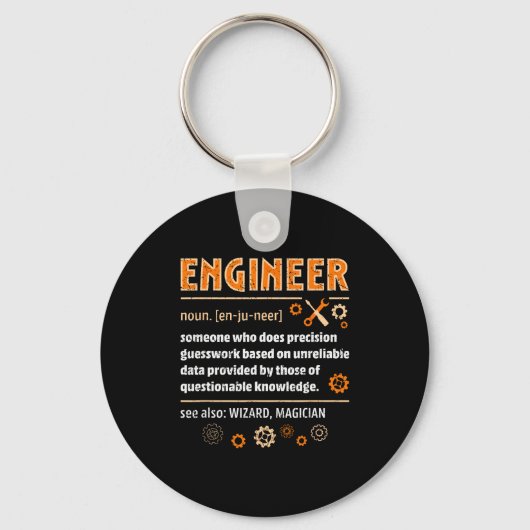 Engineer Definition Funny Engineering Nerdy Scienc Sleutelhanger (Voorkant)