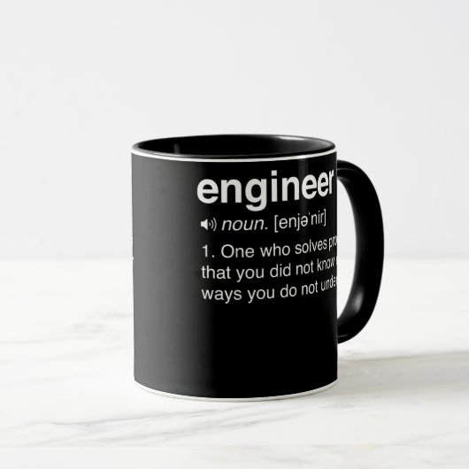 Engineer Definition Funny Engineering STEM voor Mok (Voorkant rechts)