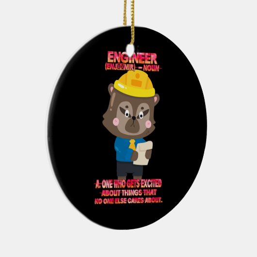 Engineer Definition Funny Sarcasm Keramisch Ornament (Rechts)