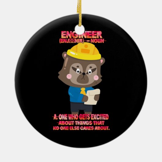 Engineer Definition Funny Sarcasm Keramisch Ornament (Achterkant)