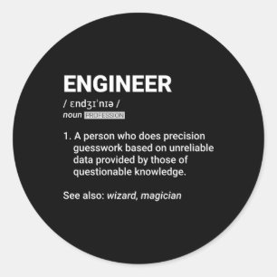 Engineer Definition Geeky Engineering Ronde Sticker