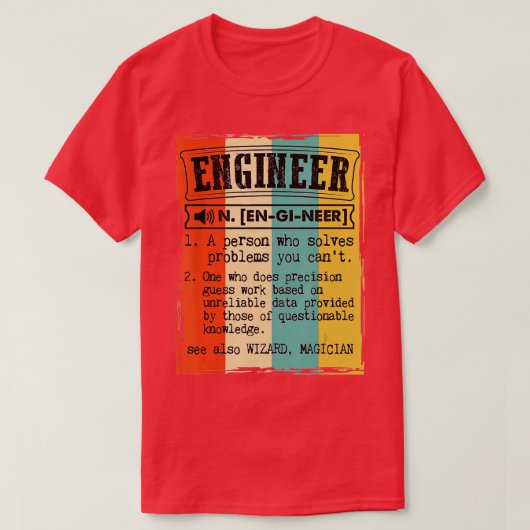 Engineer Dictionary Definition Funny  T-shirt (Design voorkant)