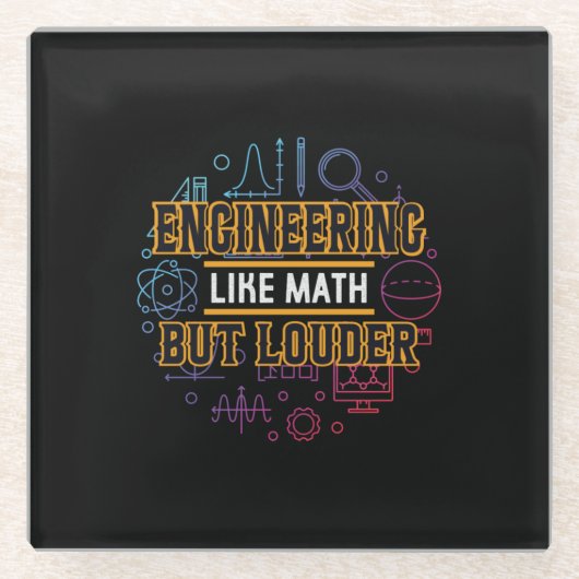Engineer Engineering als Wiskunde Glazen Onderzetter (Voorkant)
