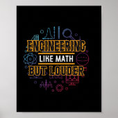 Engineer Engineering als Wiskunde Poster (Voorkant)