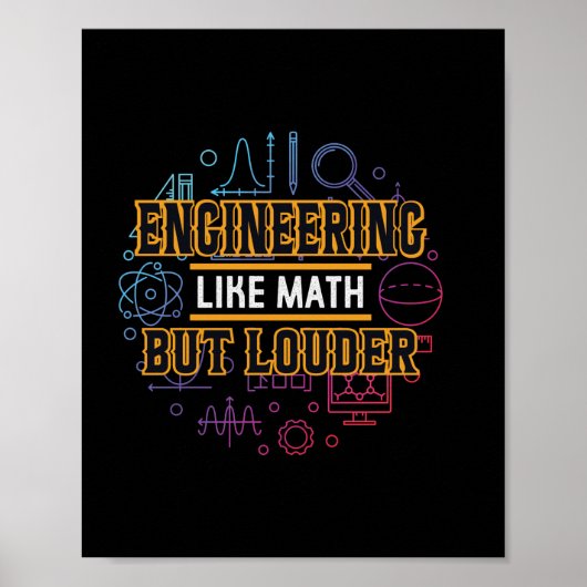 Engineer Engineering als Wiskunde Poster (Voorkant)