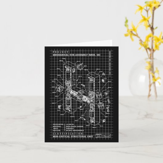 Engineer Engineering Monogram Initial Catal Letter Kaart (Gele Bloem)