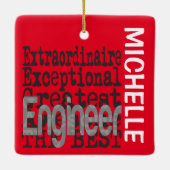 Engineer Extraordinaire CUSTOM Keramisch Ornament (Achterkant)