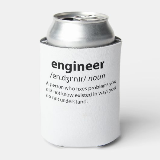 Engineer Funny Dictionary Definition Blikjeskoeler (Blikje Voorkant)