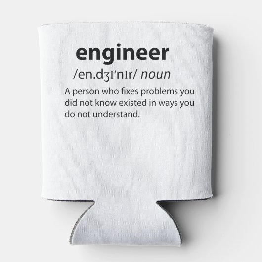 Engineer Funny Dictionary Definition Blikjeskoeler (Achterkant)