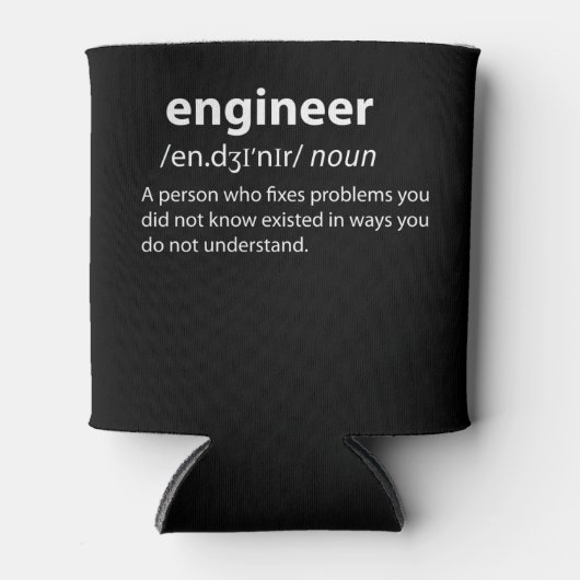 Engineer Funny Dictionary Definition Blikjeskoeler (Voorkant)