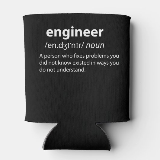 Engineer Funny Dictionary Definition Blikjeskoeler (Achterkant)