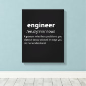 Engineer Funny Dictionary Definition Canvas Afdruk (Insitu (Houten vloer))