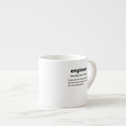 Engineer Funny Dictionary Definition Espresso Kop (Voorkant rechts)