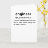 Engineer Funny Dictionary Definition Kaart (Gele Bloem)