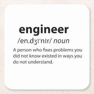 Engineer Funny Dictionary Definition Kartonnen Onderzetters