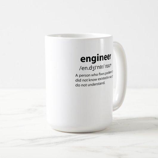 Engineer Funny Dictionary Definition Koffiemok (Voorkant rechts)