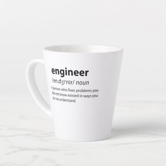 Engineer Funny Dictionary Definition Latte Mok (Linkerhoek)