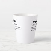 Engineer Funny Dictionary Definition Latte Mok (Voorkant)