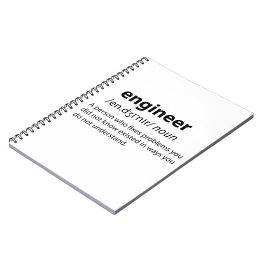 Engineer Funny Dictionary Definition Notitieboek (Linkerzijde)