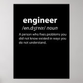 Engineer Funny Dictionary Definition Poster (Voorkant)