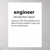 Engineer Funny Dictionary Definition Poster (Voorkant)